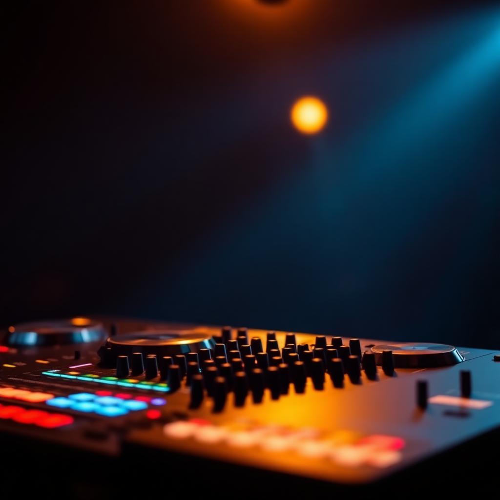 DJ-Setup in ruhigem, warmem Licht